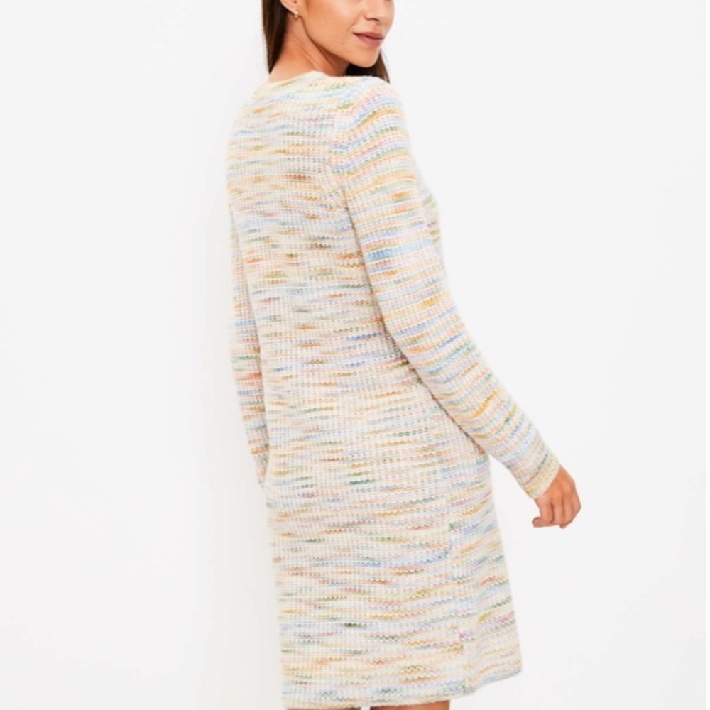 LOFT NWT Rainbow Multicolor Spacedye Sweater Dress - Picture 2 of 10